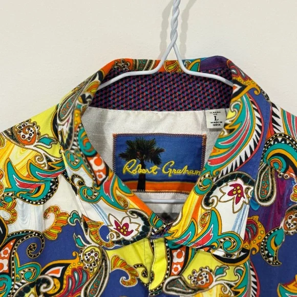 Robert Graham Mens 'Acosta' Classic Fit Paisley Button Up Sport Shirt Size L - Picture 7 of 10